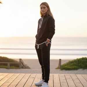 Faherty Legends Black Jogger Hoodie Two Piece Matching Set Size L